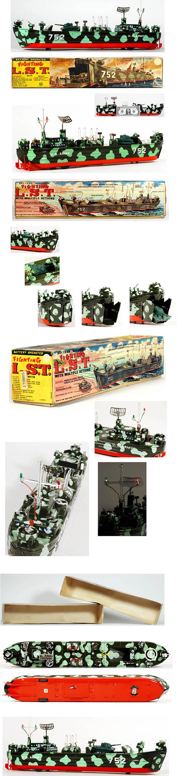 1964 Marx (Japan), Battery Operated Fighting L.S.T. in Original Box